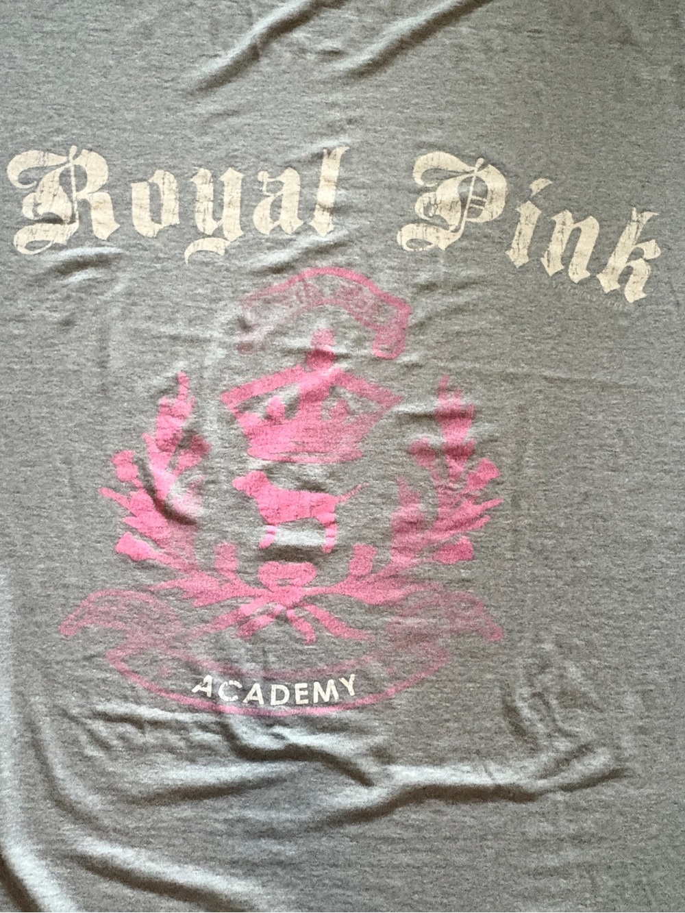 PINK Victoria's Secret Gray Throw Blanket with Pink Crest - Royal Pink Academy